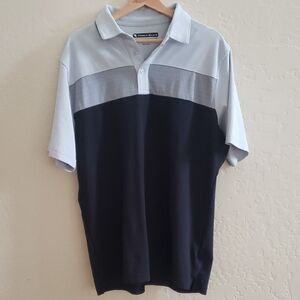 Pebble Beach Men's Polo in Black and Light Gray